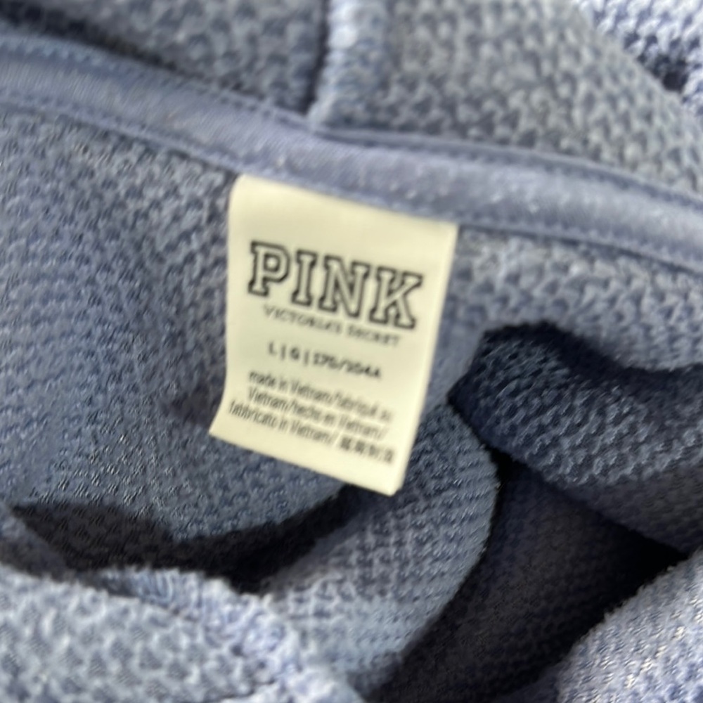 PINK Victoria's Secret Blue and Purple Cowl Neck Sweater - Picture 2 of 4